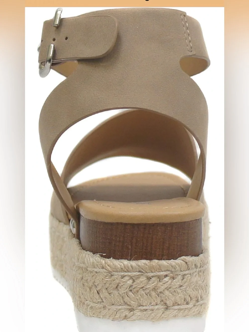 Soda Topic Open Toe Buckle Ankle Strap Espadrilles Flatform Wedge Casual Sandal